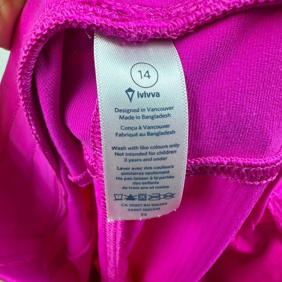 Ivivva by Lululemon Girl Size 14 Hot Pink Scrunched Pants Capri Athleisure Dance - Picture 12 of 13